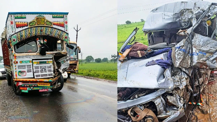 ट्रक और स्कूल वाहन में हुई टक्कर, 4 छात्रों की मौत, 11 घायल