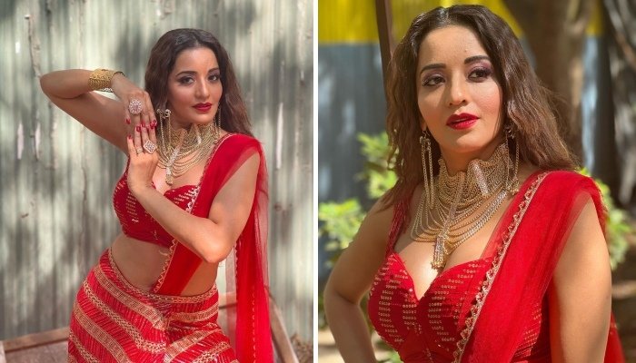 Monalisa looked like an Apsara in red outfit, fans showered likes and comments