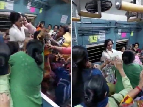 Video Viral on Social Media-ट्रेन में दे दनादन, महिलाओं ने एक-दूसरे पर की चप्पलों की बारिश; मारे चांटे