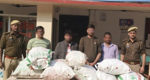 Maharajganj-पुलिस की बड़ी कार्यवाही, भारी मात्रा में नशीली दवाएं बरामद, चार गिरफ्तार
