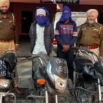 पुलिस ने चोरी की 3 मोटरसाइकिलों के साथ दो को किया गिरफ्तार
