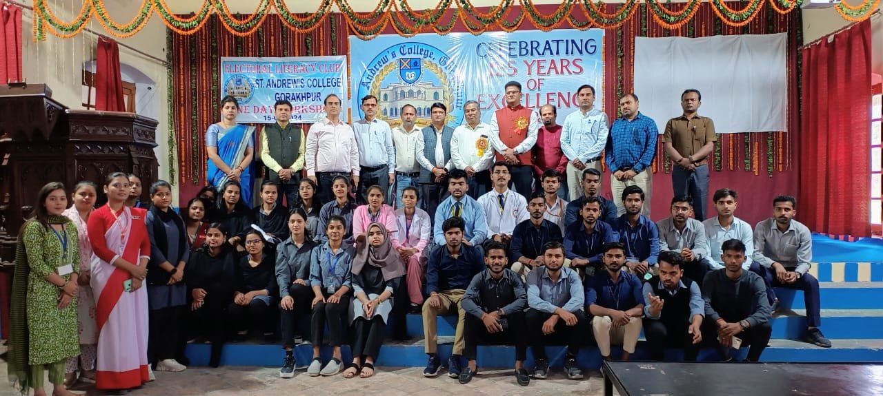 ST. Andrews College Gorakhpur - स्वीप योजना के अंतर्गत मतदाता साक्षरता हेतु गठित मतदाता साक्षरता क्लब की जनपद स्तरीय कार्यशाला आयोजित