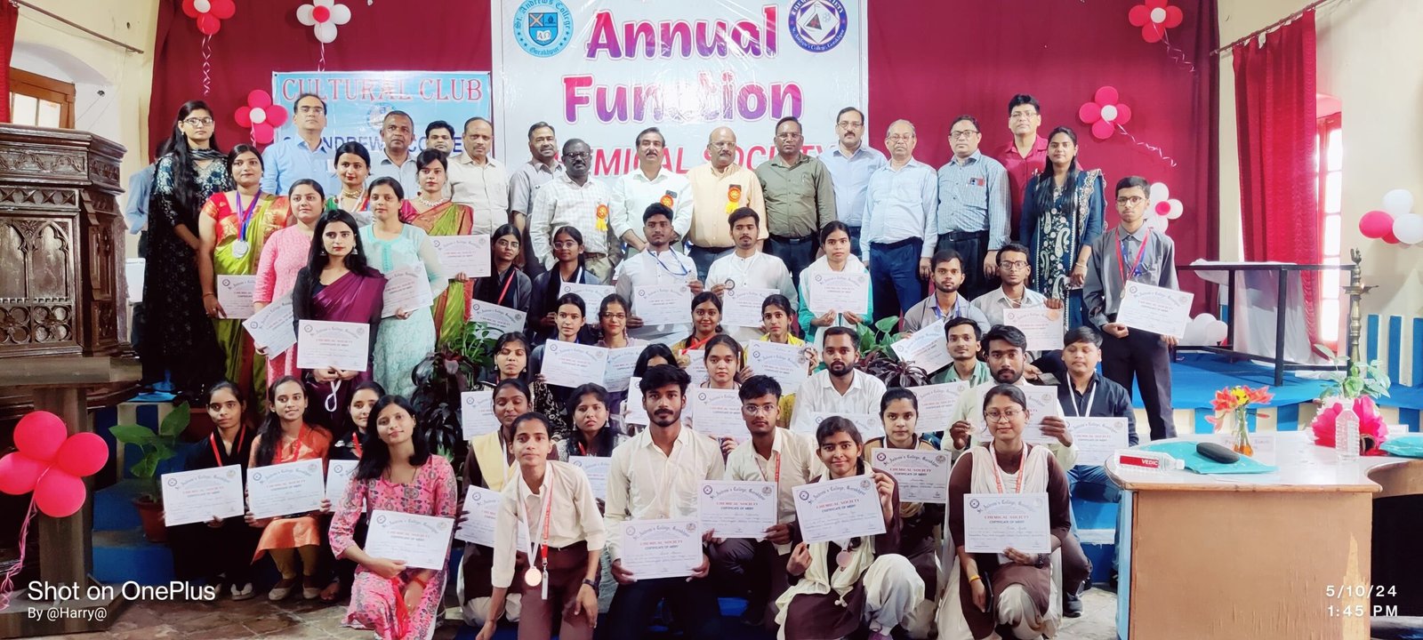 Gorakhpur News- सेण्ट ऐण्ड्रयूज कॉलेज में रसायन परिषद का वार्षिक पुरस्कार वितरण समारोह सम्पन्न