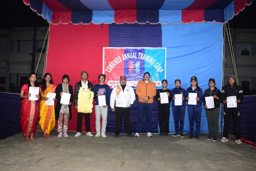 संयुक्त वार्षिक प्रशिक्षण शिविर के पांचवे दिन NCC कैडेट्स ने सिखा शस्त्र,मैप और सैन्य , स्वास्थ्य जीवन का पाठ