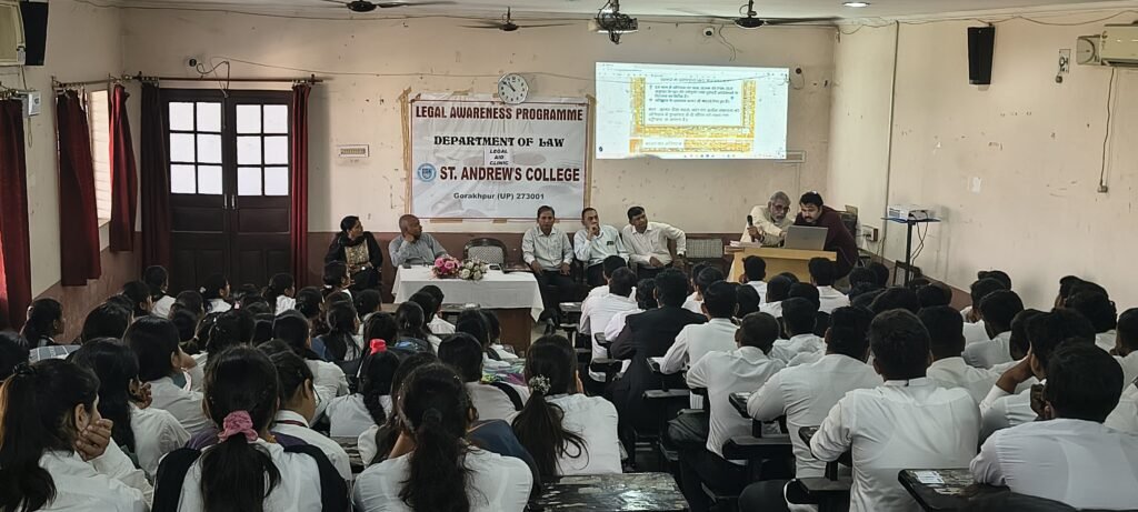 Gorakhpur News - सेण्ट ऐण्ड्रयूज कॉलेज के विधि विभाग में संविधान के 22 भागों पर आधारित चित्रों पर विशेष व्याख्यान का हुआ आयोजन