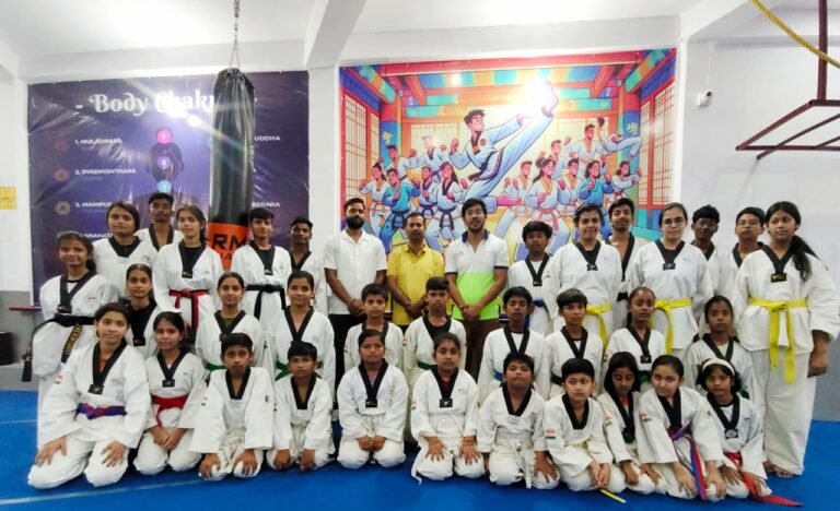 ताइक्वांडो बेल्ट प्रमोशन टेस्ट आयोजित, 28 खिलाड़ियों ने किया प्रतिभाग