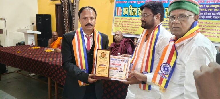 सेराज अहमद कुरैशी सम्राट अशोक अवार्ड से हुए सम्मानित